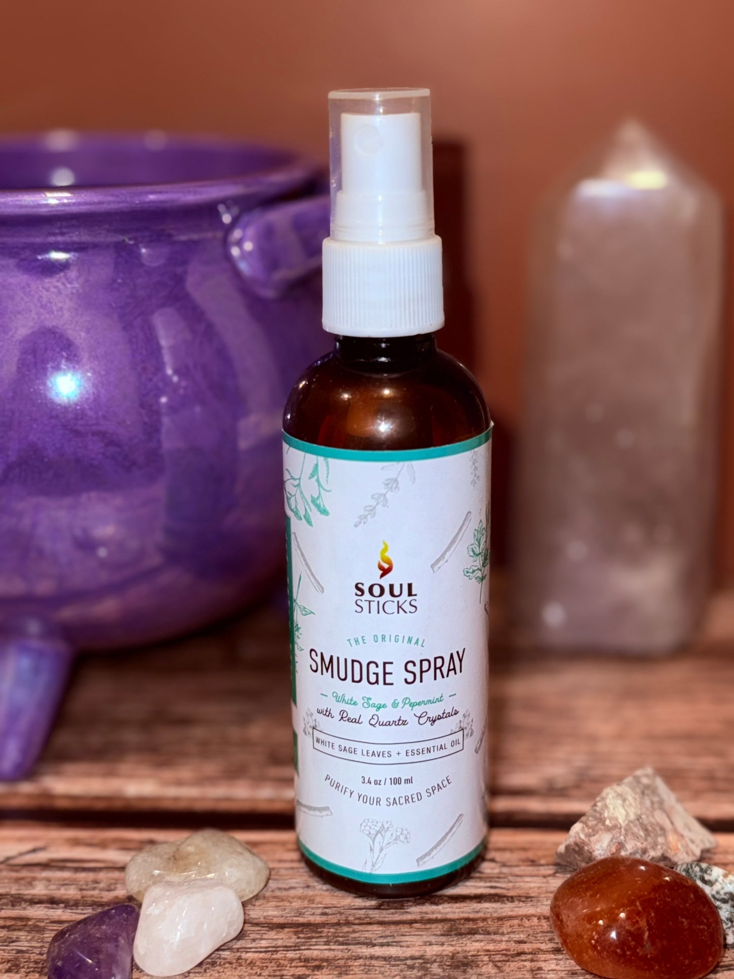 (NEW) White Sage & Peppermint Smudge Spray-Soul Sticks (3.4oz)