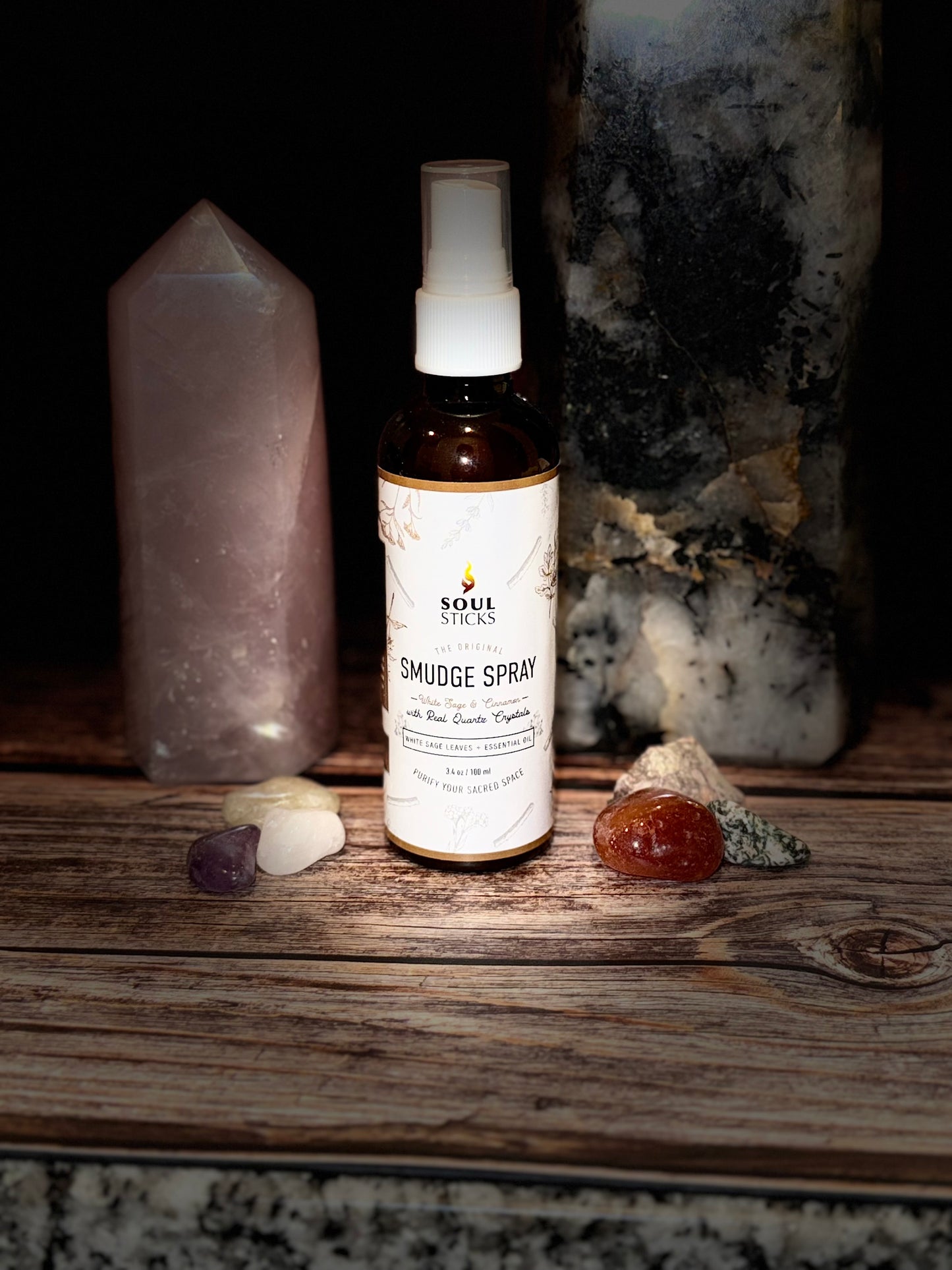 (NEW) White Sage & Cinnamon Smudge Spray-Soul Sticks (3.4oz)