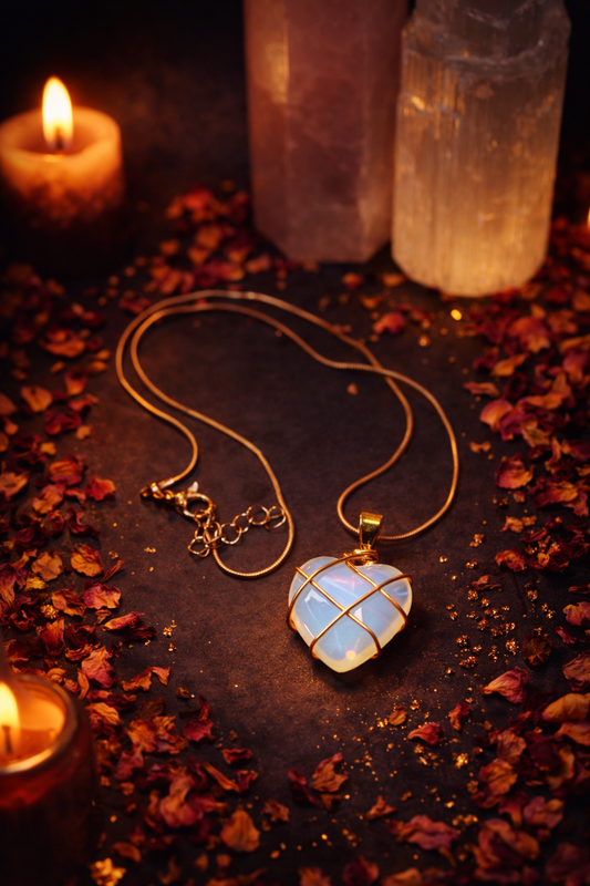 Moonlit Opalite Heart Necklace