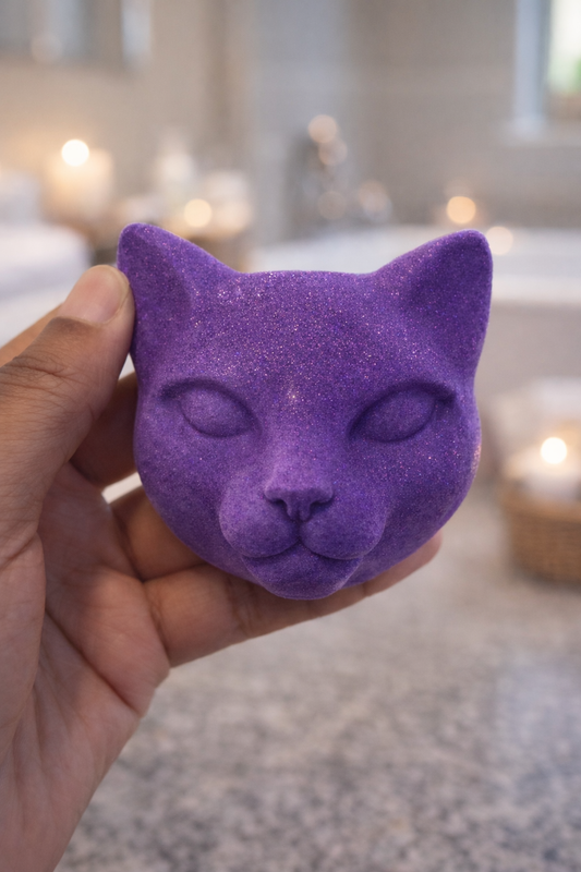 Amethyst Aura Protection Bath Bomb -Crystal Infused (4oz)